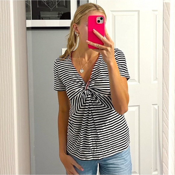 Anthropologie Black & White Stripe Blouse - Picture 1 of 5
